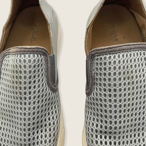 Olukai Pehuea Gray Mesh Fabric & Rubber Slip On Sneaker Flat Loafer 7.5 - Picture 5 of 9